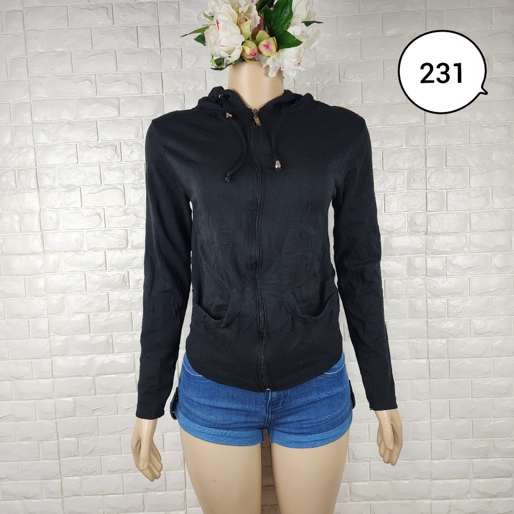 Fiura Medium Junior Black Full Zip Hoodie Sweatshirt – Casual Jacket